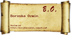 Boroska Ozmin névjegykártya